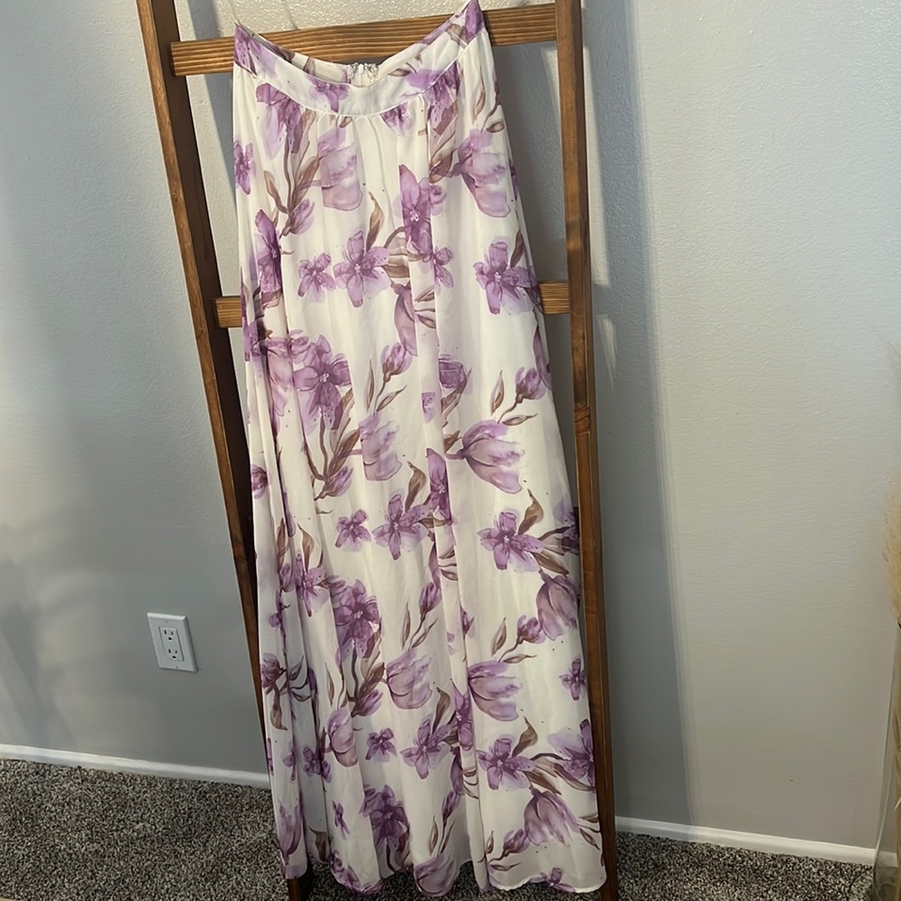Floral flowy maxi skirt